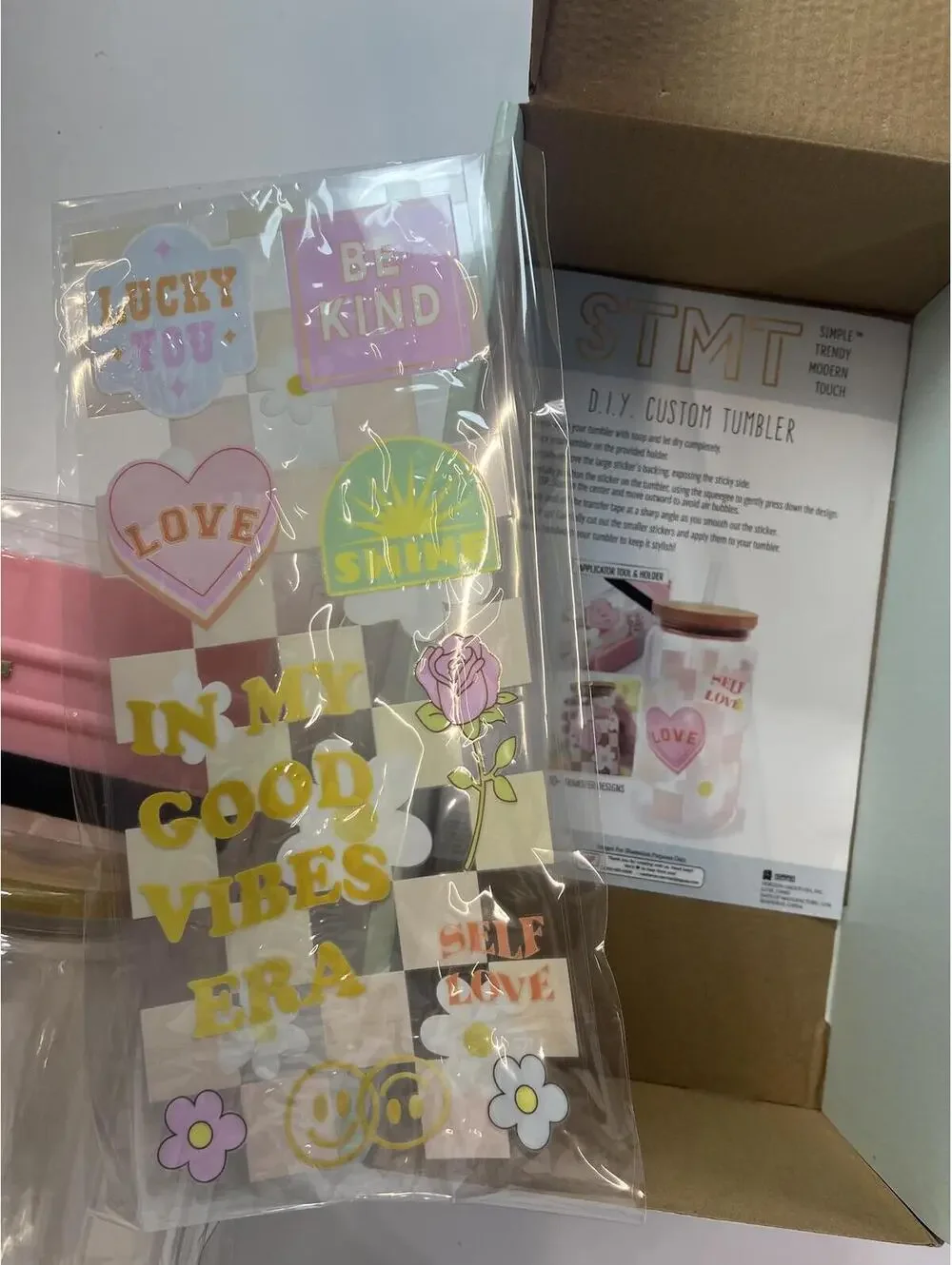 STMT DIY Custom Tumbler Kit with Transfer Designs and Applicator Tool BPA Free